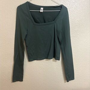 90 Degree By Reflex Forest Green Long Sleeve Top